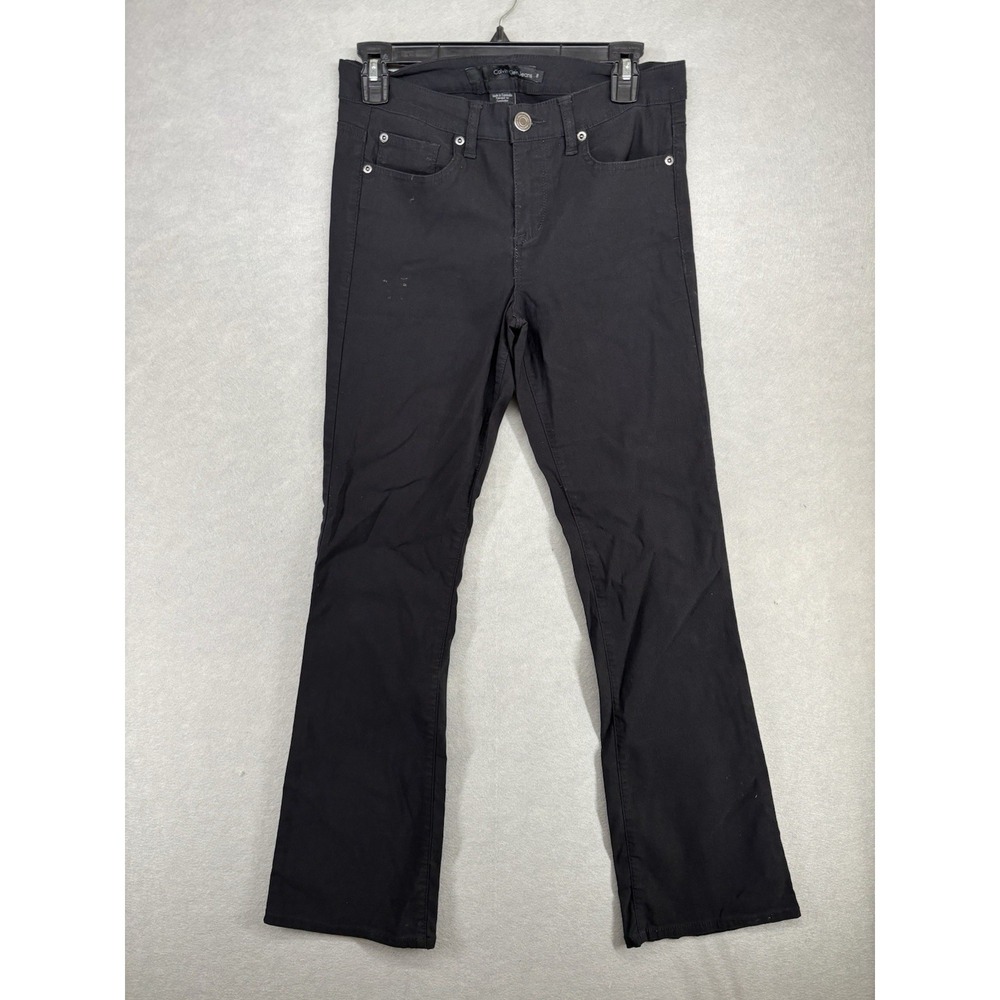 Calvin Klein Jeans Women's 8 Black Bootcut Mid Rise Pants Slacks 28x30